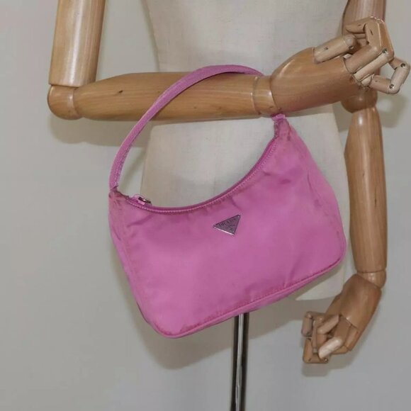 PRADA Accessory Pouch Nylon Pink Silver Auth EC255 - Picture 15 of 16
